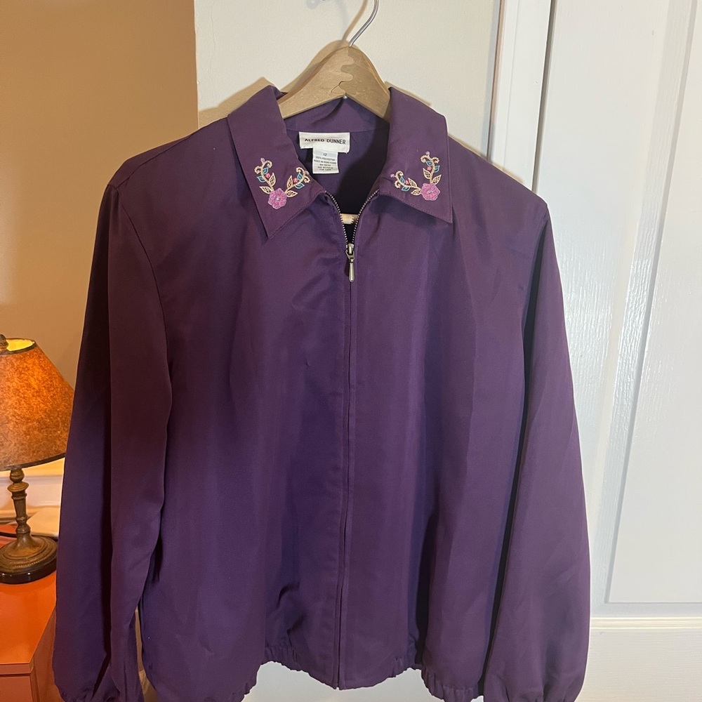 Alfred Dunner Purple Embroidered Women's Jacket
